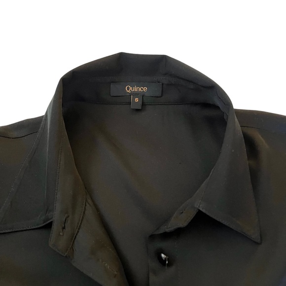 QUINCE | Washable Stretch Silk Puff Sleeve Blouse - Picture 5 of 10